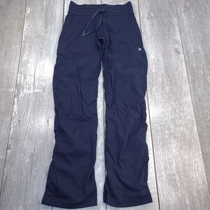 Lululemon Womens Studio III Pants Size 4 Deep Navy High Rise Reg Unlined Stretch